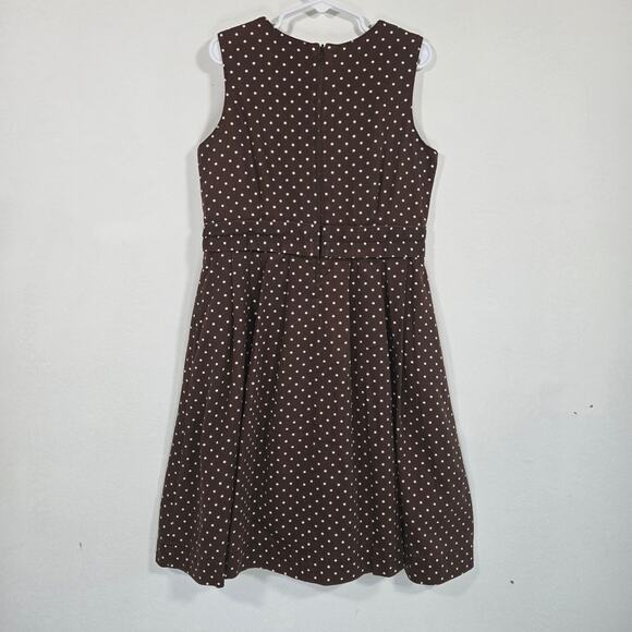 Mini Boden Brown Polka Dot Girls Dress. Size 7-8 - Picture 2 of 10
